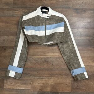 Stylish Brown and Blue Women's Jacket